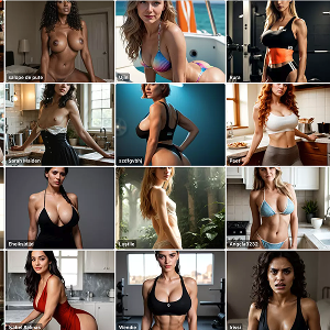 Showing a screenshot of Camsoda with a lot of realistic and fit models