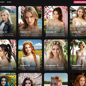 Image of Candy.ai website, with multiple hot women in sexy outfits