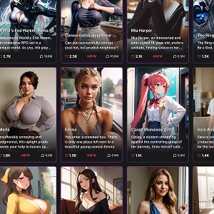 Girlfriend GPT AI. Showing realistic and hentaicharacters